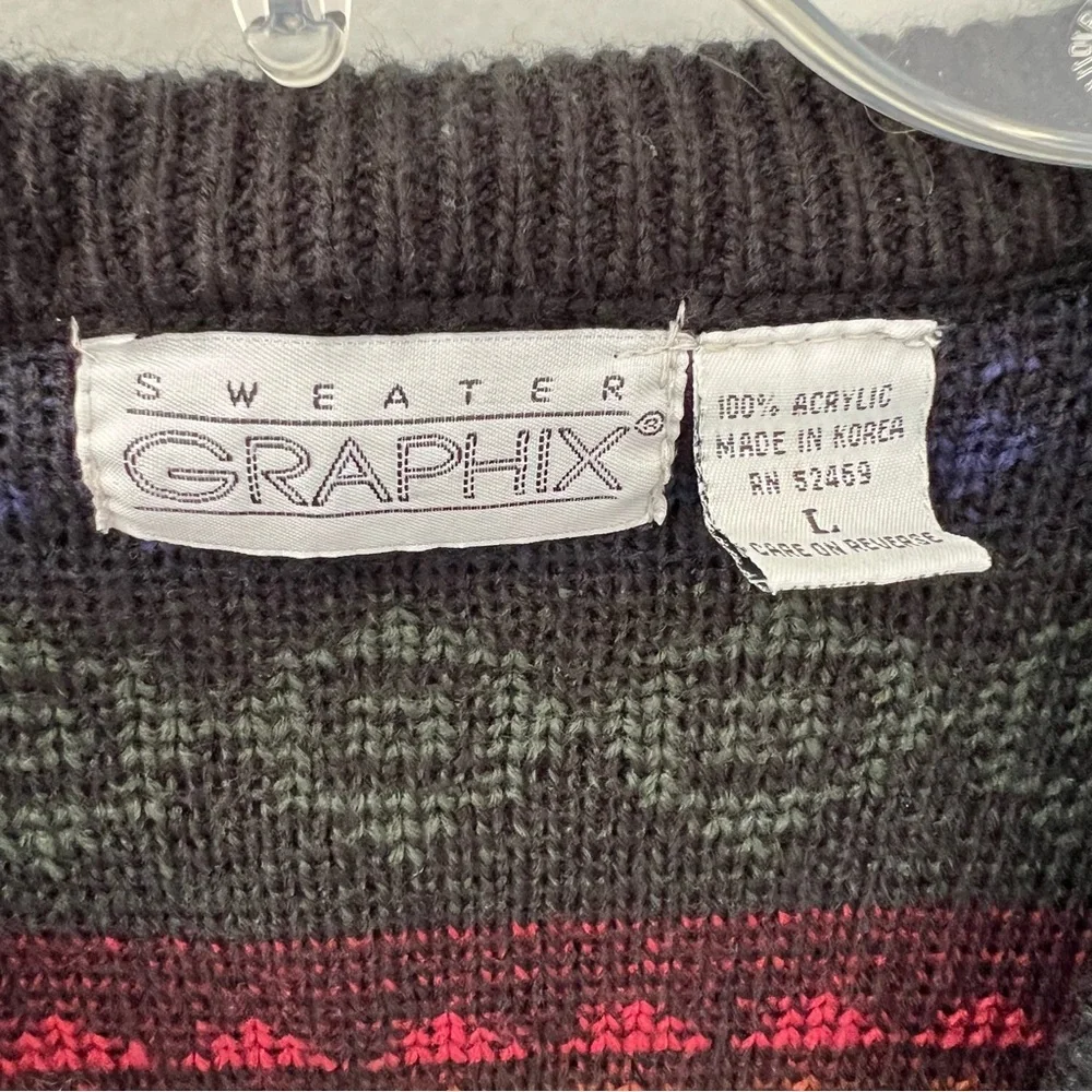 Vintage Fair Isle Print Sweater Cardigan